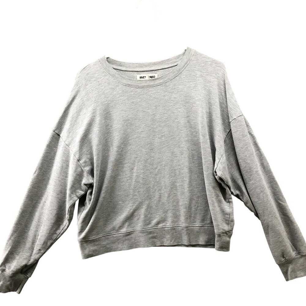 Rivet & Thread‎ Lounge Sweatshirt Womens M Gray Crewneck Pullover Stretch Modal